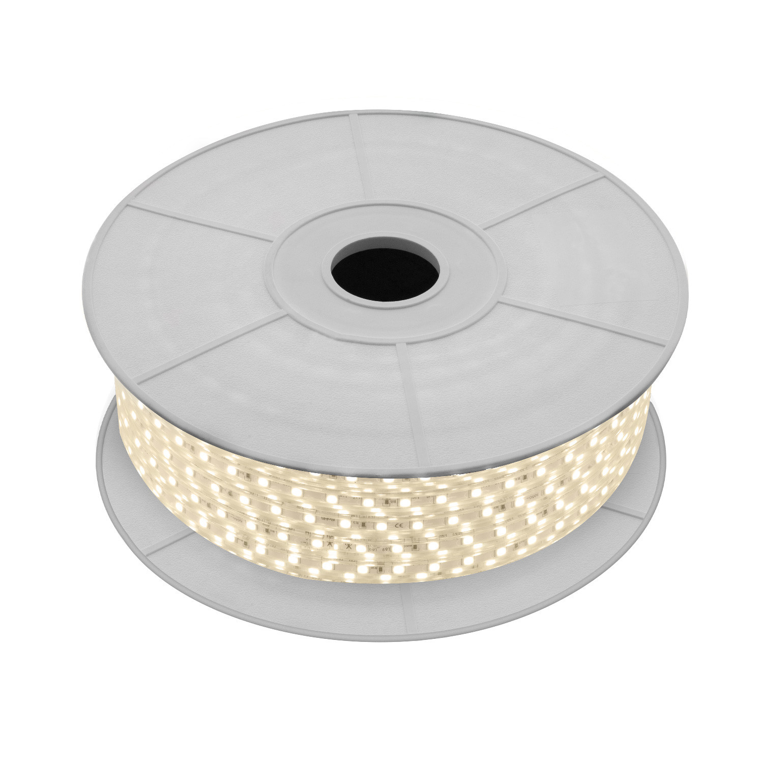 LED Lichtslang 3000K Warm Wit, Rol: 50 Meter, 5w/m, 60 leds/m, 500lm/m, IP65, 230V, 2 Jaar Garantie, foto 3 van 5
