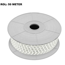 LED Lichtslang 4000K Neutraal Wit, Rol: 50 Meter, 5w/m, 60 leds/m, 500lm/m, IP65, 230V, 2 Jaar Garantie