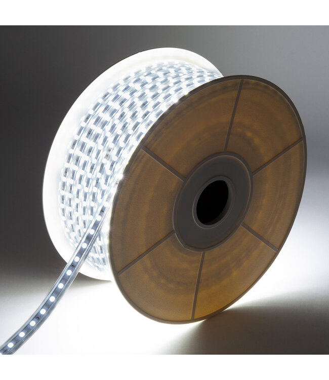 LED Lichtslang 6000K Koel Wit, Rol: 50 Meter, 5w/m, 60 leds/m, 500lm/m, IP65, 230V, 2 Jaar Garantie