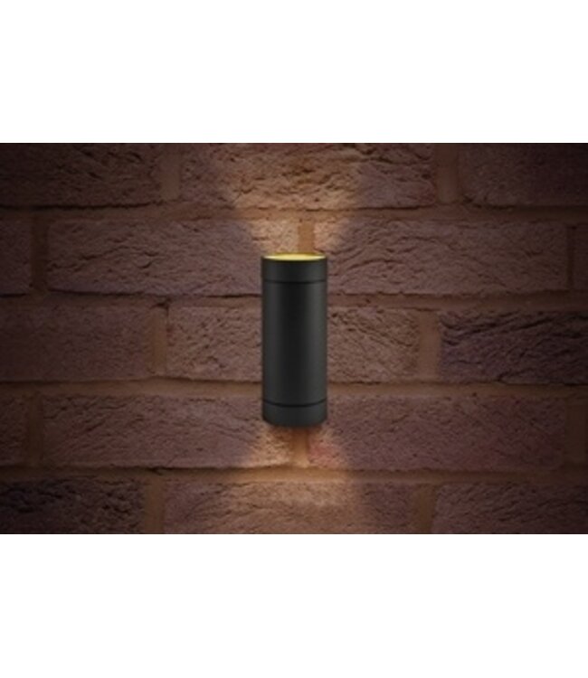 Wandarmatuur Versari up/down, Zwart/Antraciet, IP54, (2x GU10 spot)