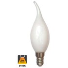 E14 Filament Kaarslamp met Tip 1,6w Milky, 150 Lumen, 2100K Flame, 2 Jaar Garantie