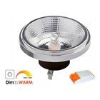 G53 AR111 LED Spot 12w, 780 Lumen, Dim To Warm, 45°, Incl. Led Driver, Dimbaar, Zwart armatuur, 2 Jaar Garantie