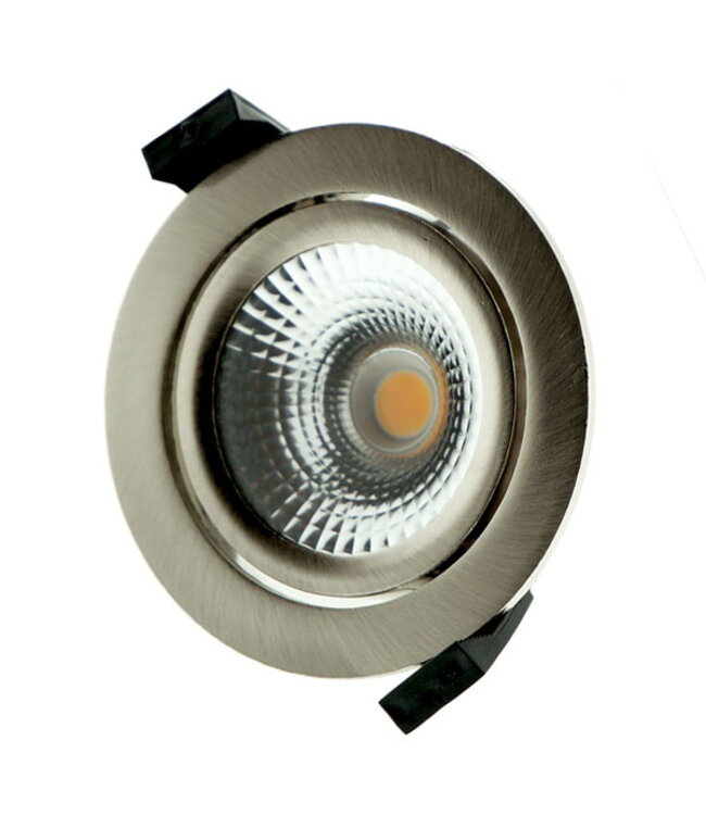 UITVERKOOP: Inbouw LED Spot 5w Flat, 450 Lumen, 2200K, Kantelbaar, IP54, CRI90, Staal Armatuur, Gatmaat 75mm, 2 Jaar Garantie