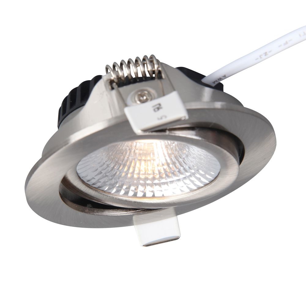 UITVERKOOP: Inbouw LED Spot 5w Flat, 450 Lumen, 4000K, Kantelbaar, IP54, Dimbaar, CRI90, Staal Armatuur, Gatmaat 75mm, foto 4 van 6