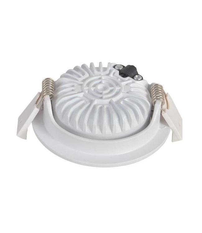 Inbouw LED Spot 5w Flat, 450 Lumen, Dim To Warm, Kantelbaar, IP44, Dimbaar, CRI90, Wit Armatuur, Gatmaat 72mm, 2 Jaar Garantie