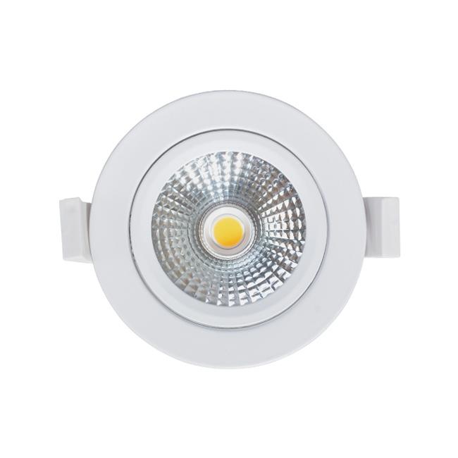 Inbouw LED Spot 5w Flat, 450 Lumen, Dim To Warm, Kantelbaar, IP44, Dimbaar, CRI90, Wit Armatuur, Gatmaat 72mm, 2 Jaar Garantie, foto 3 van 6