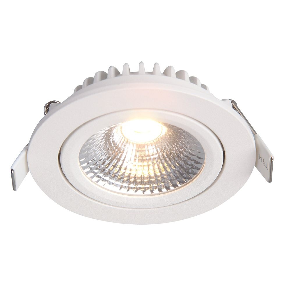 Inbouw LED Spot 5w Flat, 450 Lumen, Dim To Warm, Kantelbaar, IP44, Dimbaar, CRI90, Wit Armatuur, Gatmaat 72mm, 2 Jaar Garantie, foto 4 van 6