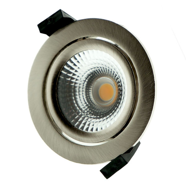 Inbouw LED Spot 5w Flat, 450 Lumen, Dim To Warm, Kantelbaar, IP44, Dimbaar, CRI90, Staal Armatuur, Gatmaat 72mm, 2 Jaar Garantie, foto 3 van 6