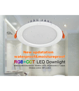 MiBoxer LED Downlighter 15w RGB + CCT, Wifi/RF, 1200 Lumen, IP54, Gatmaat 175mm, 2 Jaar Garantie