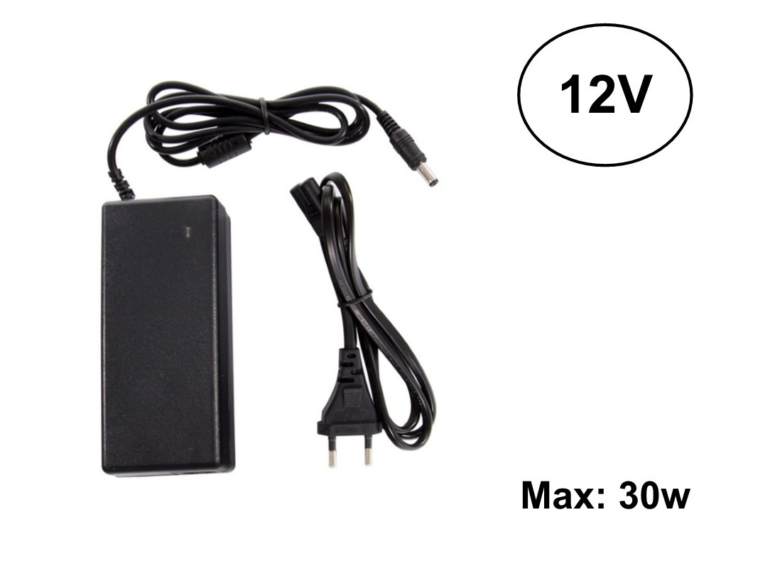 Led Strip voeding 12V/36W/3A, Max: 30w, Stekkerklaar, 2 Jaar Garantie
