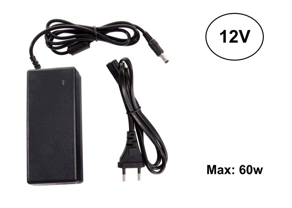 Led Strip voeding 12V/72W/6A, Max: 60w, Stekkerklaar, 2 Jaar Garantie