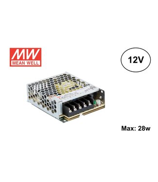 MeanWell Led Strip voeding 12V/35W/3A, Max: 28w, 2 Jaar Garantie