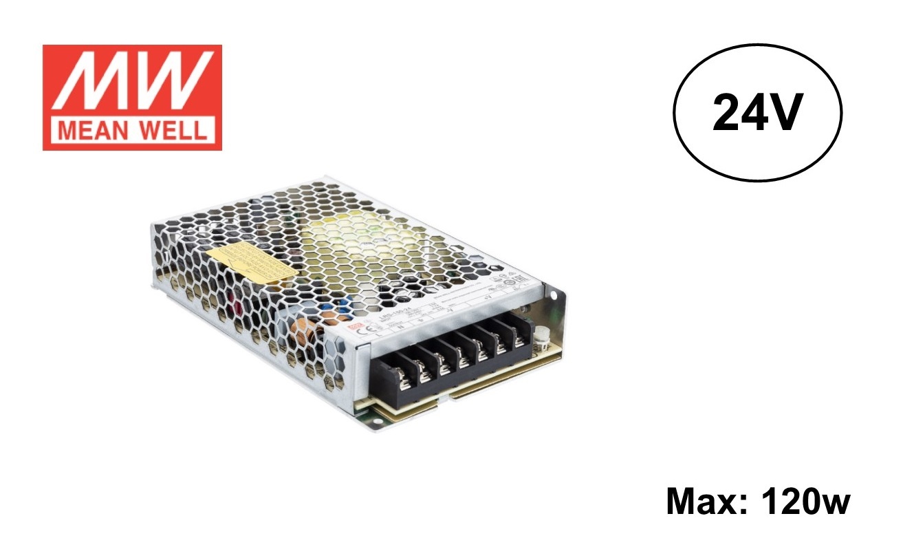 MeanWell Led Strip voeding 24V/150W/6A, Max: 120w, 2 Jaar Garantie