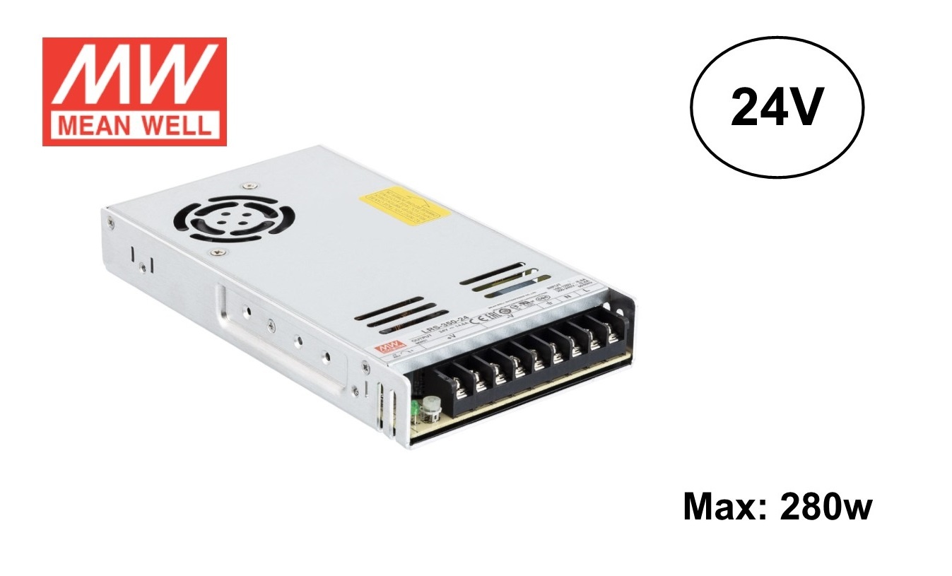 MeanWell Led Strip voeding 24V/350W/14A, Max: 280w, 2 Jaar Garantie