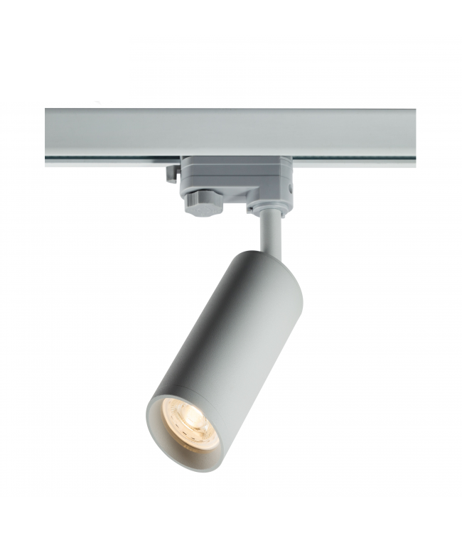 3 Fase Rail armatuur met GU10 Fitting met lange koker, Witkleurige behuizing