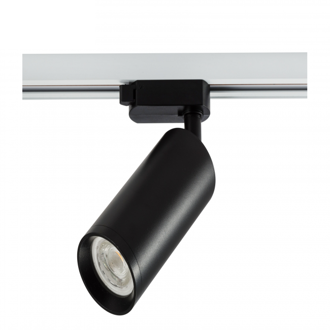 3 Fase Rail armatuur met GU10 Fitting met lange koker, Zwartkleurige behuizing, foto 3 van 4