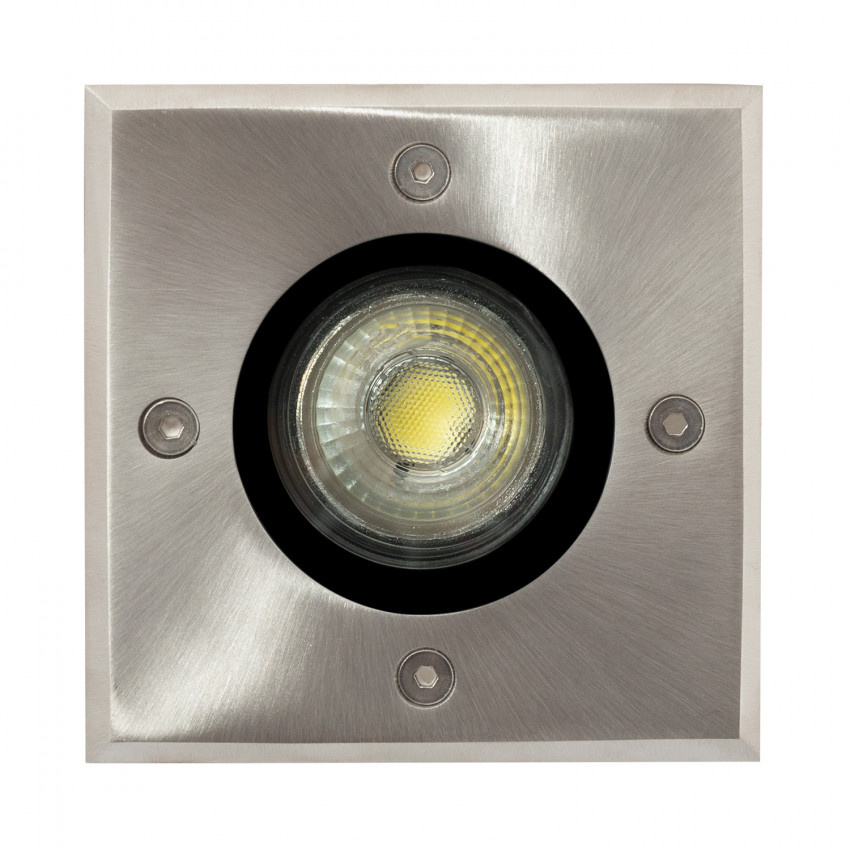 Inbouw Grondspot Vierkant met GU10 Fitting, 230V, IP67, IK10, RVS, foto 4 van 6