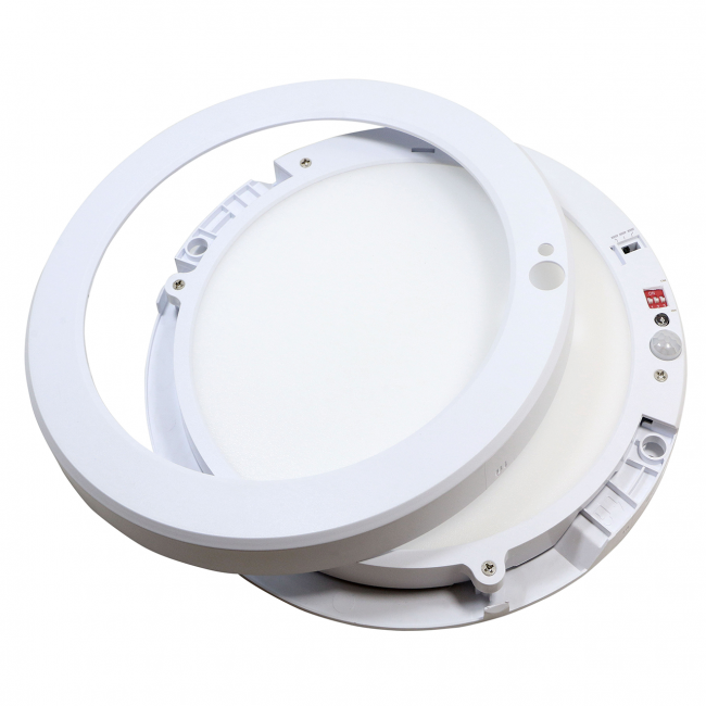 Led Inbouw/Opbouw Downlighter 18w, Ø220mm, 1600-1800 Lumen, CCT, IP20, Met bewegingssensor, 2 Jaar Garantie, foto 6 van 6