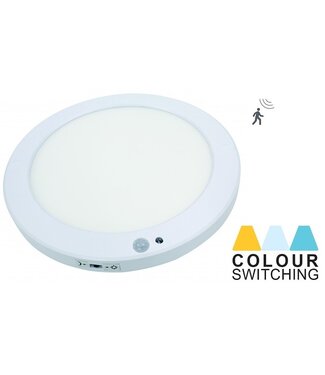 Led Inbouw/Opbouw Downlighter 18w, Ø220mm, 1600-1800 Lumen, CCT, IP20, Met bewegingssensor, 2 Jaar Garantie