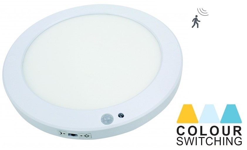 Led Inbouw/Opbouw Downlighter 18w, Ø220mm, 1600-1800 Lumen, CCT, IP20, Met bewegingssensor, 2 Jaar Garantie