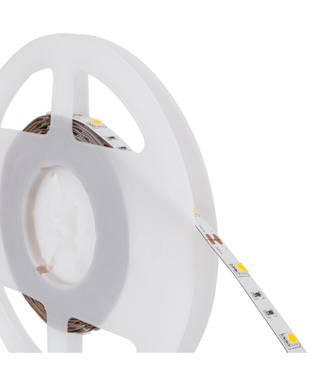 Led Strip ROL 5 Meter 5050SMD, 6,4w/m, 30 led/m, 700Lm/m, 6000K Daglicht wit, 12v, IP20, 10mm, 2 Jaar garantie
