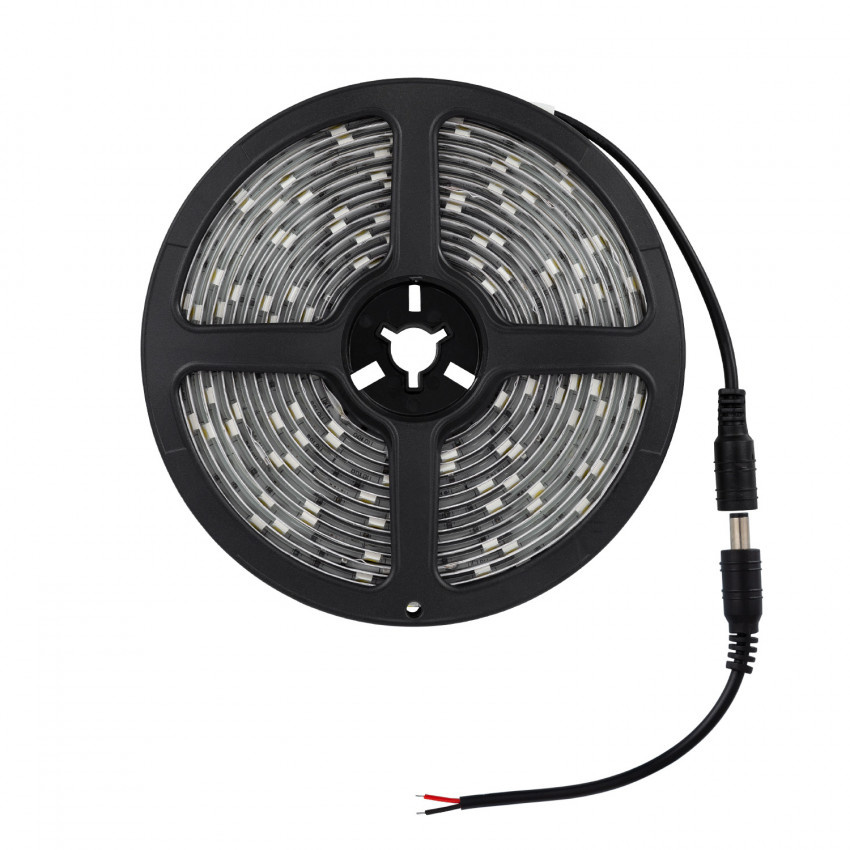 UITVERKOOP: Led Strip ROL 5 Meter 5050SMD, 4,8w/m, 30 led/m, 400Lm/m, 6000K Daglicht wit, 12v, IP65, 10mm, foto 5 van 5