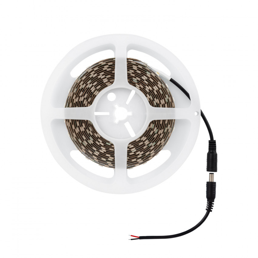 UITVERKOOP: Led Strip ROL 5 Meter 5050SMD, 12,6w/m, 60 led/m, 1200Lm/m, 6000K Daglicht wit, 12v, IP20, 10mm, foto 2 van 6