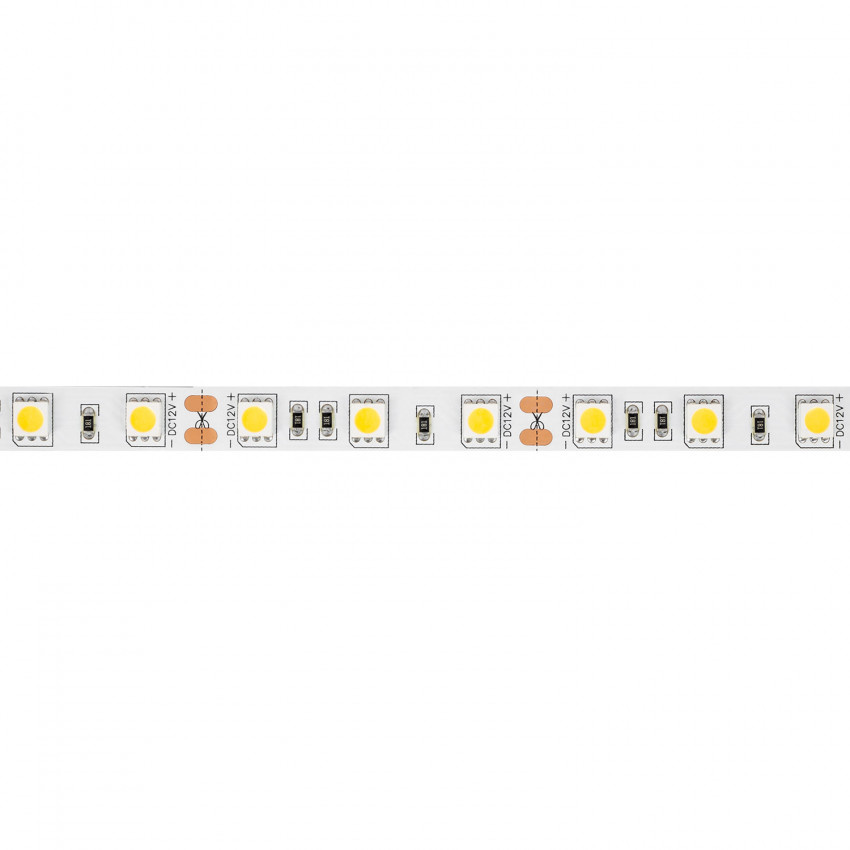 UITVERKOOP: Led Strip ROL 5 Meter 5050SMD, 12,6w/m, 60 led/m, 1200Lm/m, 6000K Daglicht wit, 12v, IP20, 10mm, foto 3 van 6