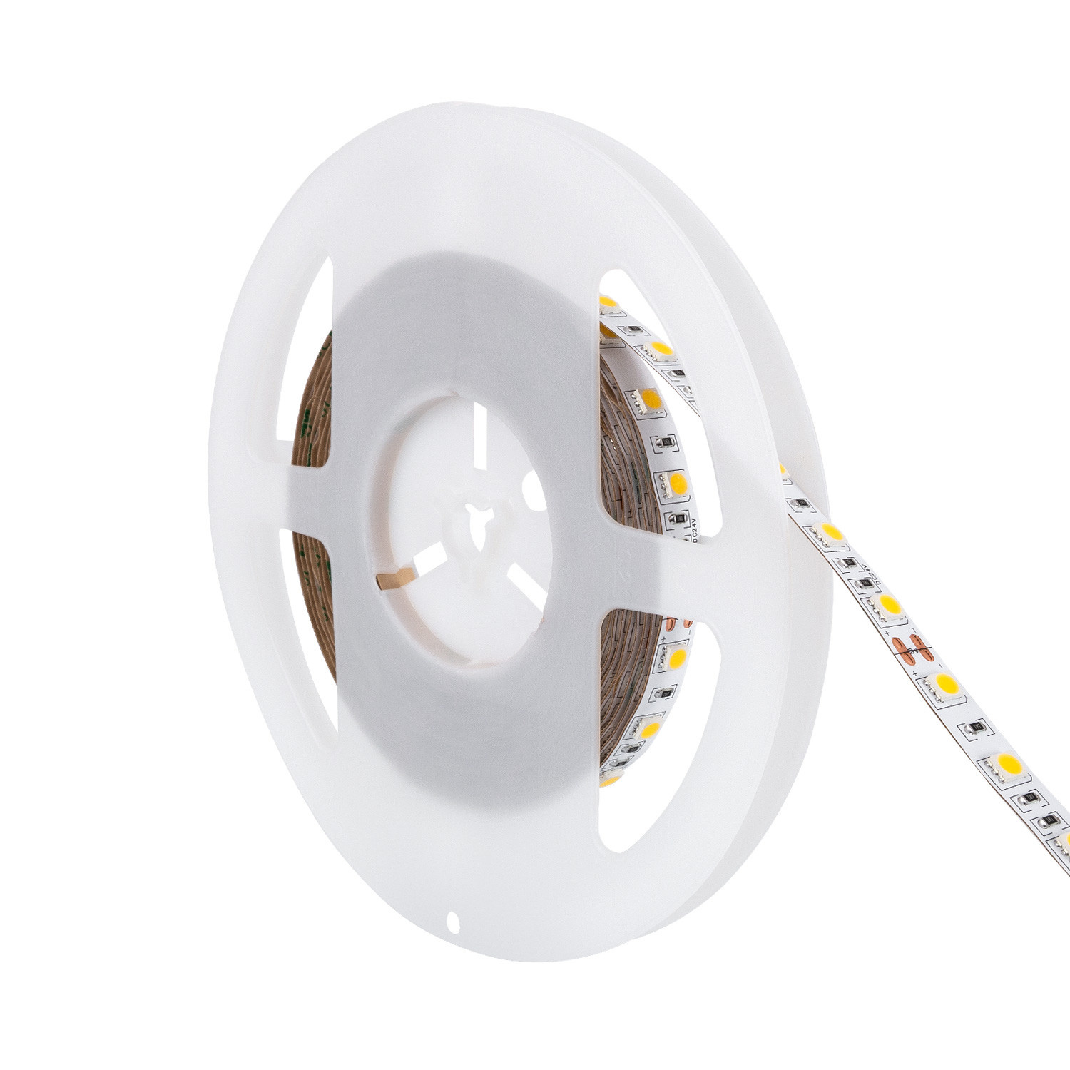 UITVERKOOP: Led Strip ROL 5 Meter 5050SMD, 13,6w/m, 60 led/m, 1320Lm/m, 6000K Daglicht wit, 24v, IP20, 10mm, foto 5 van 5