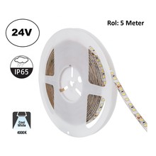 UITVERKOOP: Led Strip ROL 5 Meter 2835SMD, 10,5w/m, 120 led/m, 1100Lm/m, 4000K Neutraal wit, 24v, IP65, 8mm