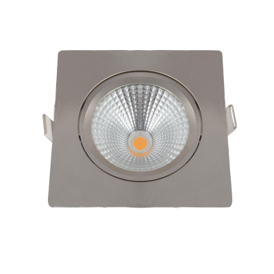 Inbouw LED Spot 5w Flat Vierkant, 450 Lumen, Dim To Warm, Kantelbaar, IP54, Dimbaar, CRI90, Staal Armatuur, Gatmaat 75mm, 2 Jaar Garantie, foto 3 van 6