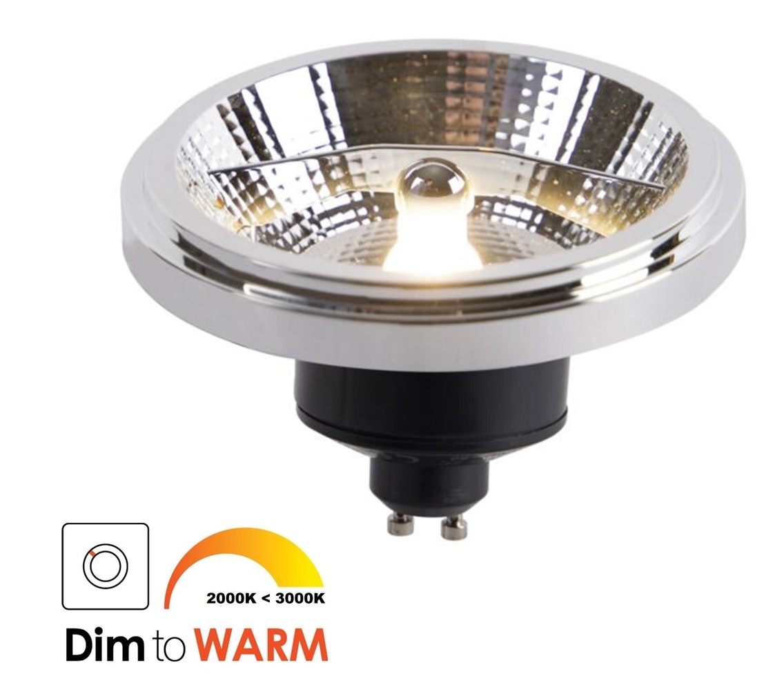 GU10 AR111 LED Spot 11w, 700 Lumen, Dim To Warm, 24°, Dimbaar, 2 Jaar Garantie