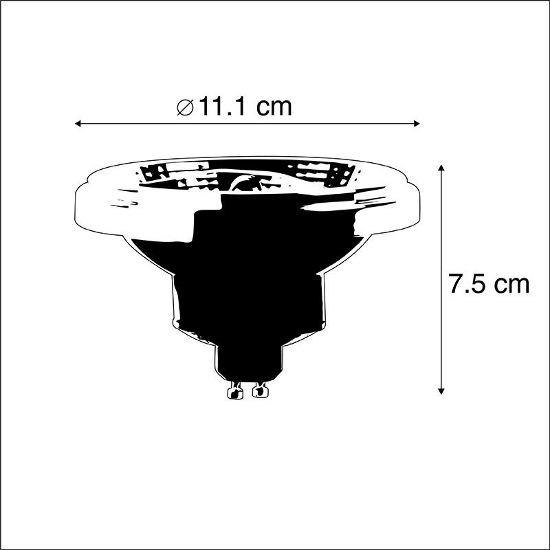 GU10 AR111 LED Spot 11w, 700 Lumen, Dim To Warm, 24°, Dimbaar, 2 Jaar Garantie, foto 6 van 6