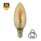 E14 Filament Kaarslamp 4w, H Spiraal, Amber, 160 Lumen, Dimbaar, 2 jaar garantie