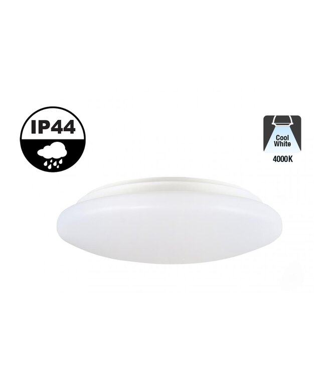 Led Plafonnière 18w, 1600 Lumen, IP44, Ø370mm, 2 jaar garantie