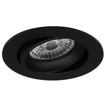 Led Spot Armatuur Zwart, Verdiept, Kantelbaar, IP20, Kliksysteem. Zaagmaat 72mm