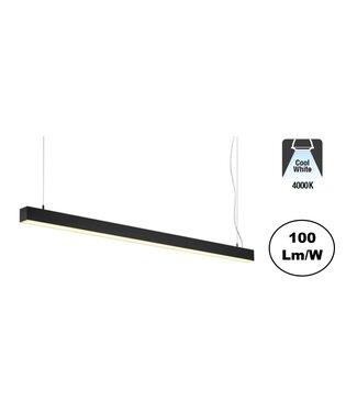 UITVERKOOP: Led Linear Lamp 150cm, 40w, 4000 Lumen (100lm/w), 4000K Neutraal wit, Zwartkleurige Behuizing
