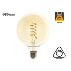 E27 Led Lamp 4w Edison, Globe 80, 2200K Flame, 180 Lumen, Dimbaar, Amber Glas, 2 Jaar Garantie