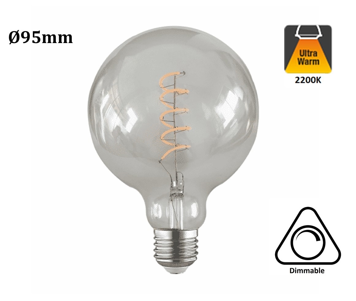 Misverstand driehoek Cornwall E27 Edison Lamp | Globe 95 | Dimbaar | 2 Jaar Garantie - Groothandelinled.nl