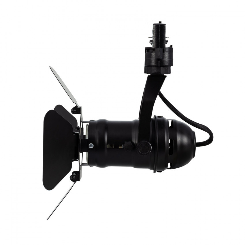 1 Fase Rail armatuur SpotLight met GU10 Fitting, Zwartkleurige behuizing, foto 2 van 6