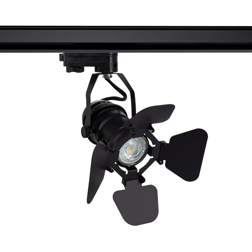 1 Fase Rail armatuur SpotLight met GU10 Fitting, Zwartkleurige behuizing, foto 6 van 6