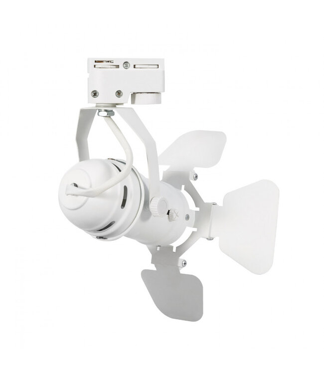 3 Fase Rail armatuur SpotLight met GU10 Fitting, Witkleurige behuizing