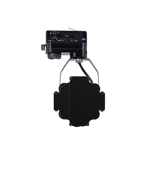 3 Fase Rail armatuur SpotLight met GU10 Fitting, Zwartkleurige behuizing