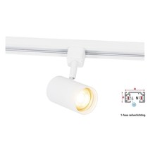 1 Fase Rail armatuur Jen met GU10 Fitting , Witkleurige behuizing