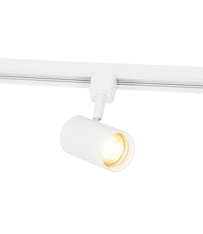1 Fase Rail armatuur Jen met GU10 Fitting , Witkleurige behuizing