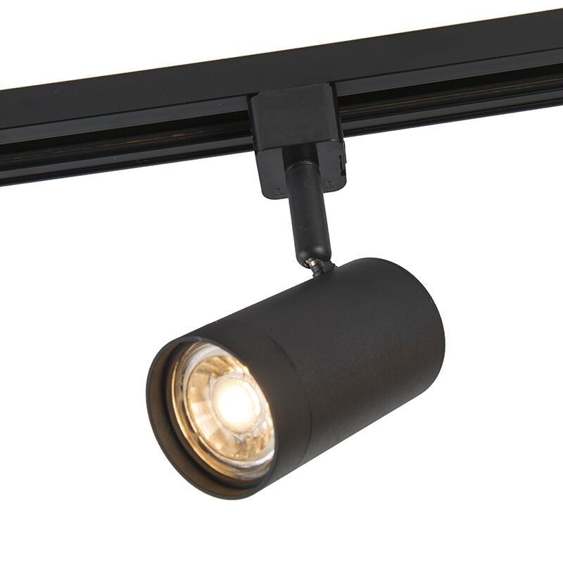 1 Fase Rail armatuur Jen met GU10 Fitting , Zwartkleurige behuizing, foto 5 van 5