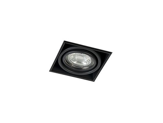 Trimless Inbouw Spot Armatuur, gatmaat 89x89mm, Zwart, incl. Stucrand (1x GU10 50mm spot), foto 3 van 6