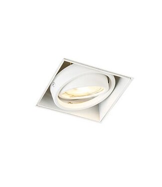 Trimless Inbouw Spot Armatuur, gatmaat 89x89mm, Wit, incl. Stucrand (1x GU10 50mm spot)