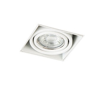 Trimless Inbouw Spot Armatuur, gatmaat 89x89mm, Wit, incl. Stucrand (1x GU10 50mm spot), foto 3 van 6