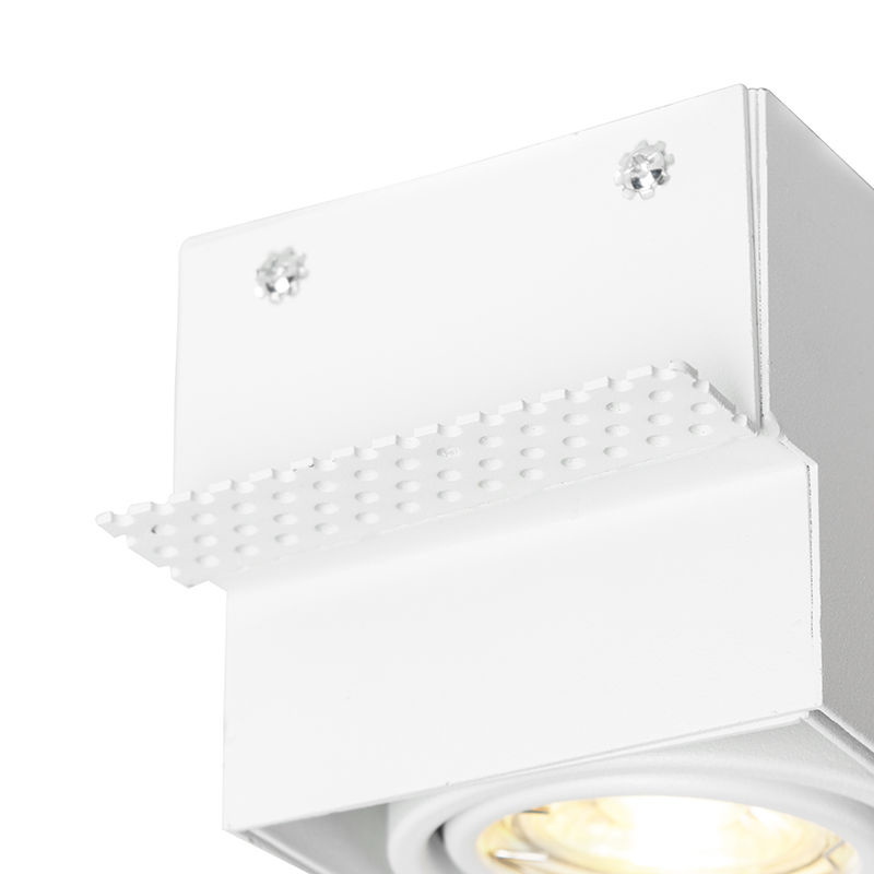 Trimless Inbouw Spot Armatuur, gatmaat 89x89mm, Wit, incl. Stucrand (1x GU10 50mm spot), foto 5 van 6